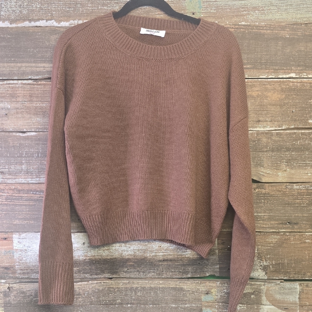 Double Zero Brown Crew Neck Sweater, Size S